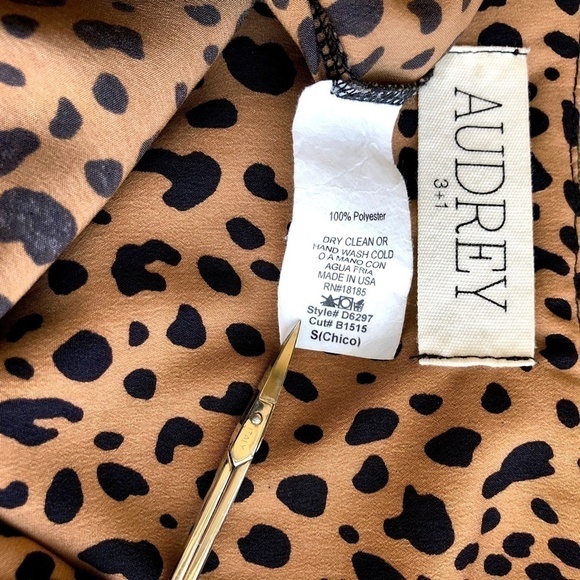 Audrey 3+1 Dress Slip Tunic Animal Print Tie Straps Y2K (S) - Picture 4 of 5